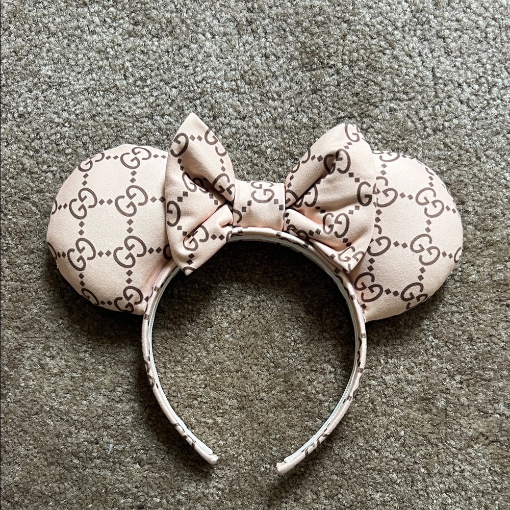 Mouse Ears Headband - Cream + Brown